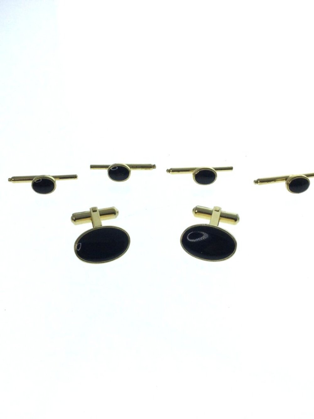 Vintage Gold-Tone Onyx Tuxedo Set - Picture 4 of 4